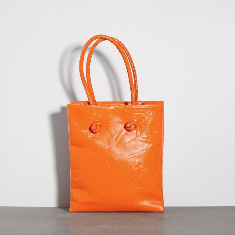 Zara Limited Edition Orange Leather bag (Purple collab)